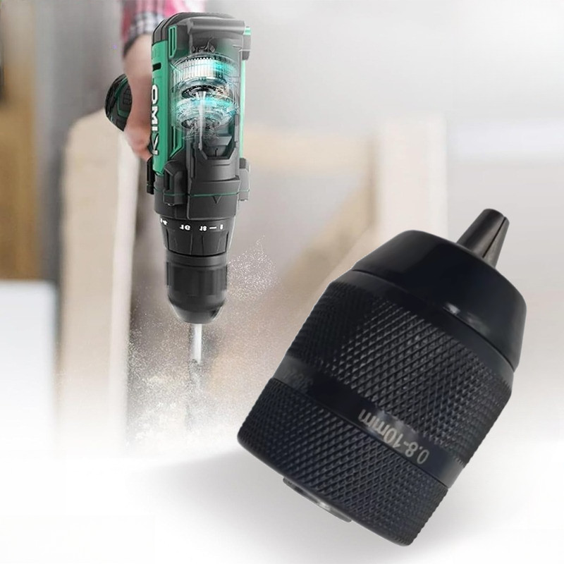 Kepala Bor 0.8 - 10 mm/ Keyless Hand Electric Drill Chuck With Lock Self-Tighten Drill Chuck 3/8" Ke
