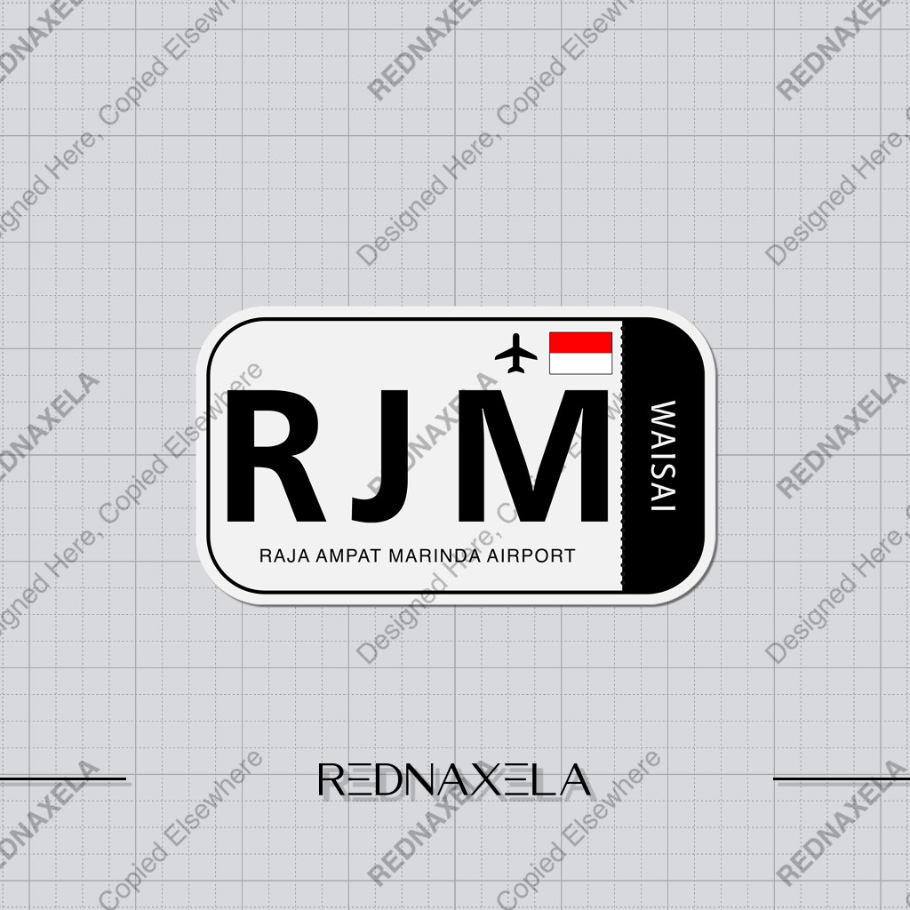 

Stiker Vinyl Raja Ampat Marinda Airport Code RJM Sign Sticker