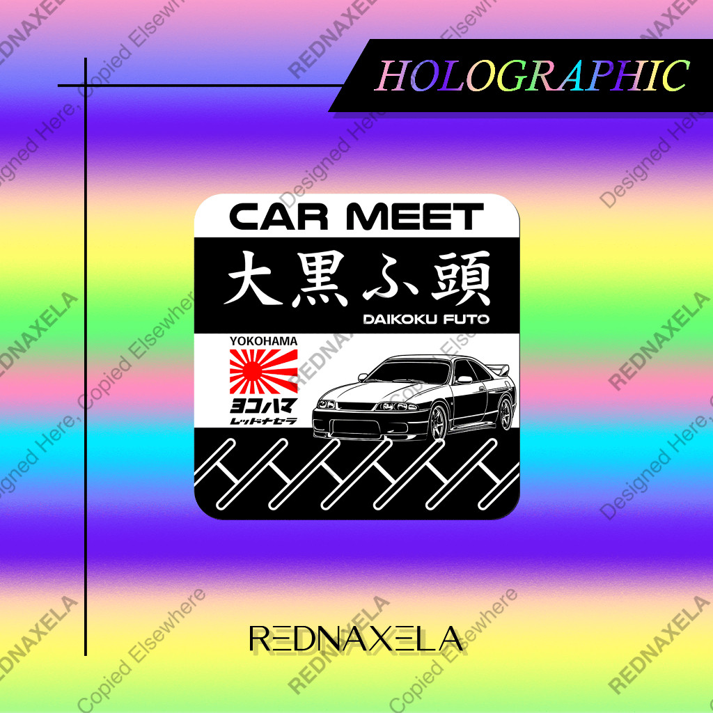 

Stiker Vinyl Hologram Daikoku Car Meet Holographic Decorative Travel Stickers