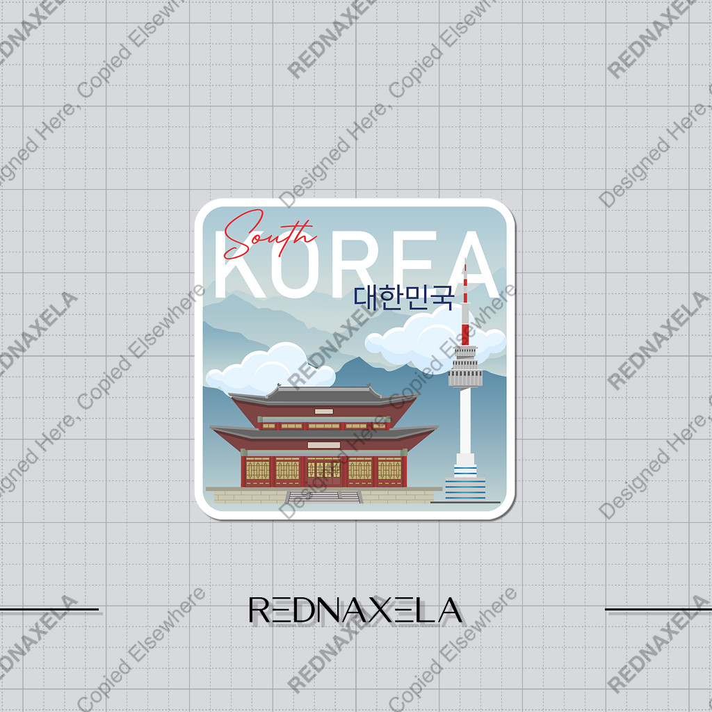 Stiker Vinyl Country South Korea 1 Stiker Koper Outdoor Travel Sticker