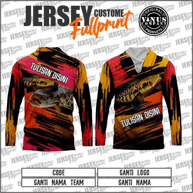 Jersey Baju Mancing Motif Ikan Gabus X GROSIR JERSEY
