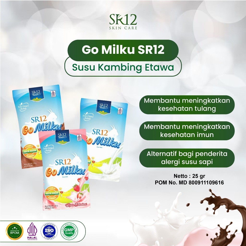 

[PROMO EXTRA] Susu Bubuk Gomilku Sachet SR12 Herbal - Susu Go Milku Kambing Etawa Premium Kemasan Instant Sachet