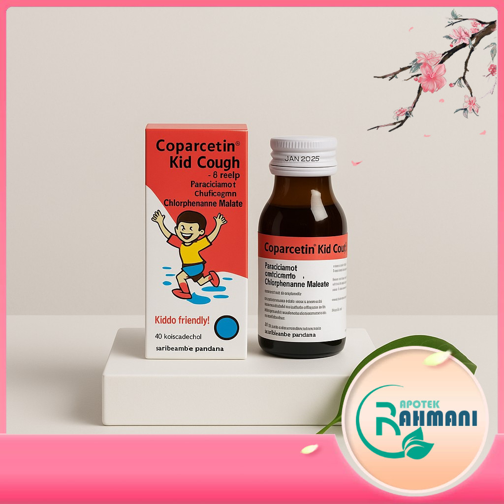 Coparcetin Kid Cough Syrup 60 Ml Rasa Frambozen | Obat Batuk Alergi | Flu Pilek | Panas Demam Anak