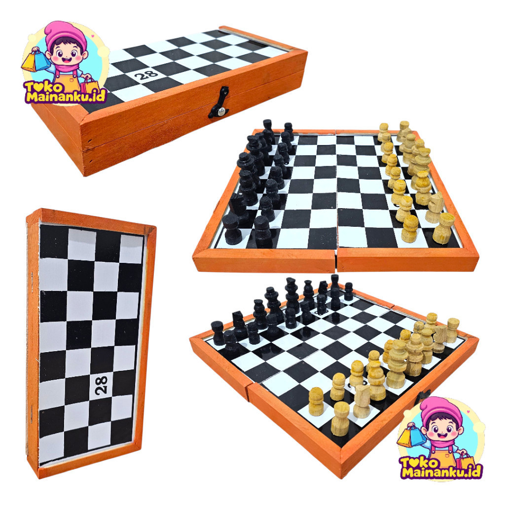 Permainan Papan Catur Kayu Lipat