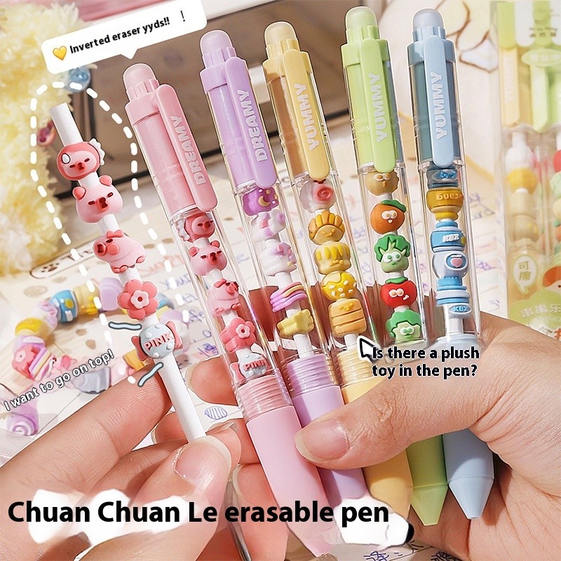 

Kaba Bear 12Pcs Erasable Gel Pen Cartoon Set Diy String Music Press 0.5mm Blue Dopamine Combination Pen To Learn Stationery
