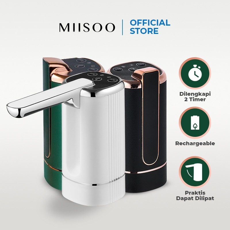 MIISOO Pompa Galon 3 Tombol Premium Pompa Galon/Pompa Air Minum Dispenser Elektrik USB Charger