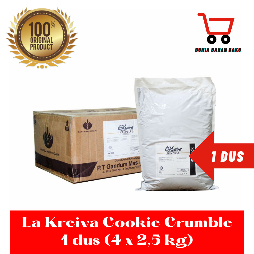 

La Kreiva Cookie Crumble Crumb Topping 1 DUS 4 X 2,5 KGMurah