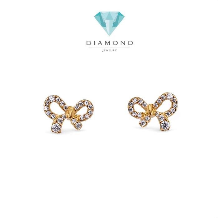 Ribbon Gold Earring 700K / Anting Emas Pita 700K / Diamond Jewelry 420AMS125LS
