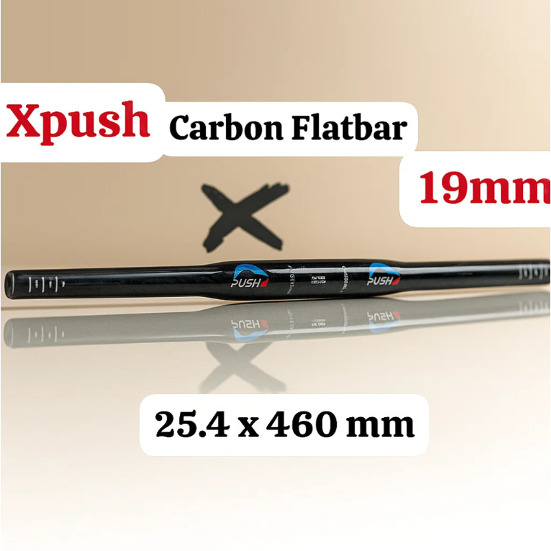 Xpush Carbon Handlebar 25.4 x 460mm 19mm Setang Stang Karbon Handle Sepeda Anak Pushbike Flatbar 19 