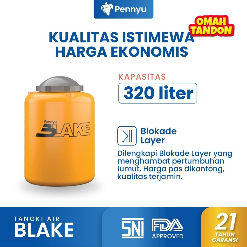 PENNYU Tandon / Tangki / Toren Air BLAKE Series Kapasitas 320 Liter
