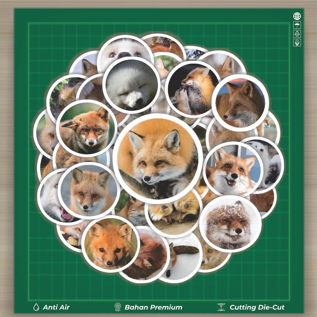 

HOT 50 PCS STIKER Stiker Funny Character Real Fox Portrait Stiker Fashion Cars Decal Dingin Kartu Album Custom Vinyl Anti Air- Sticker Aesthetic Buku Journal Koper Casing HP Tablet Laptop Helm Motor Botol Minum