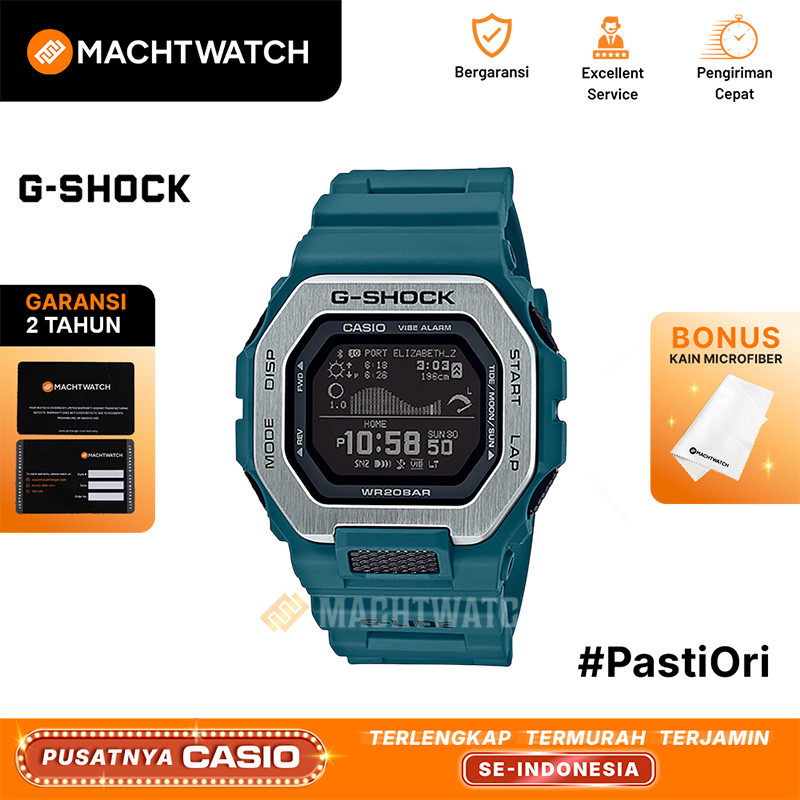 [PRJ 12.12] Jam Tangan Pria Casio G-Shock G-Lide GBX-100-2DR Men Black Digital Dial Tosca Resin Band