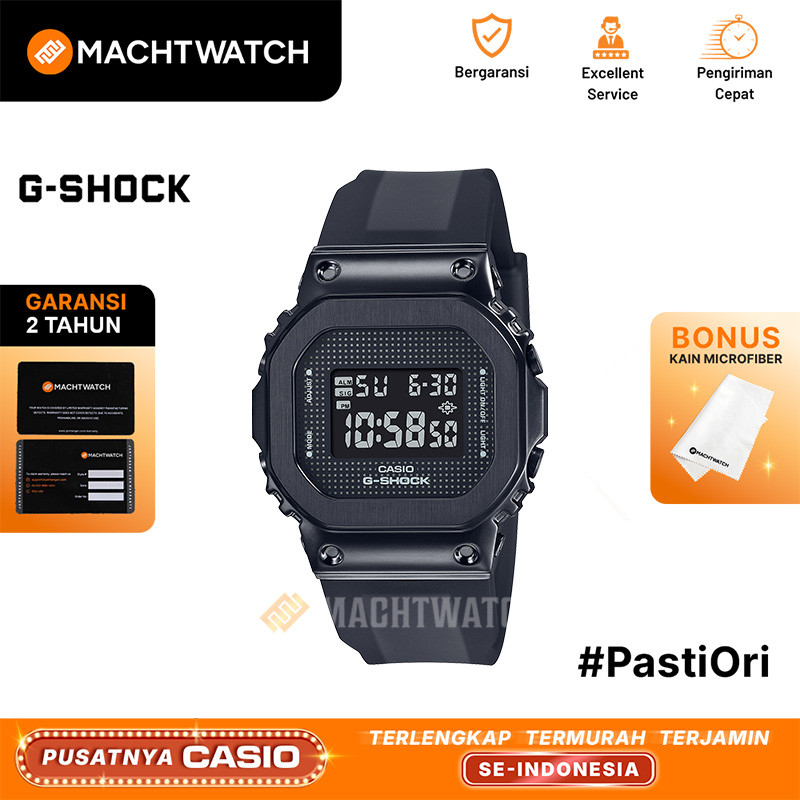 [PRJ 12.12] Jam Tangan Wanita Casio G-Shock GM-S5600SB-1DR Square Metal Covered Ladies Black Digital
