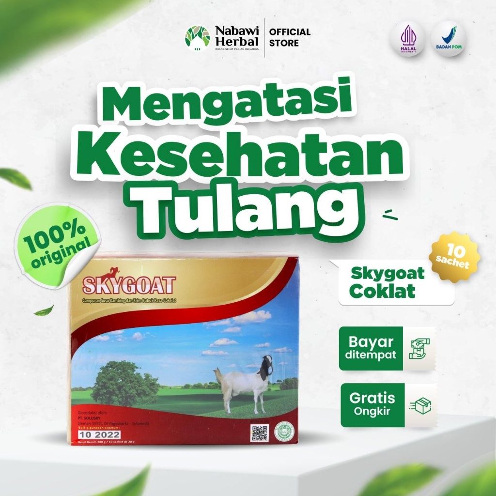 

SKYGOAT - Susu Kambing Etawa Bubuk SKY GOAT Rasa Coklat 1 Box Isi 10 Sachet