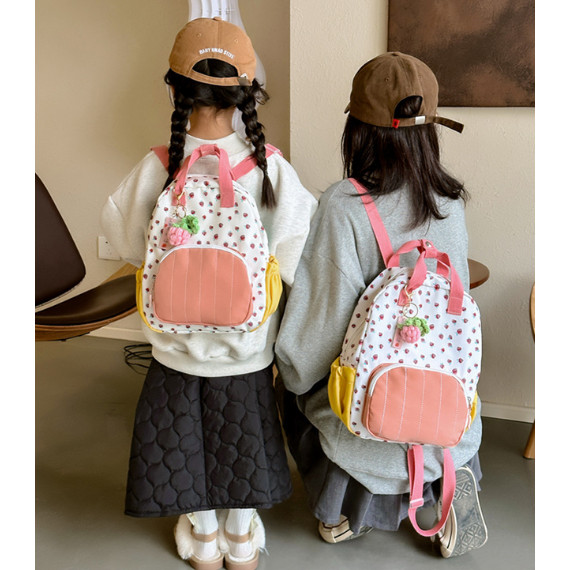 Tas Anak Strawberry Tas Ransel Mini Wanita Lucu Pink Aesthetic Hiasan Stroberi