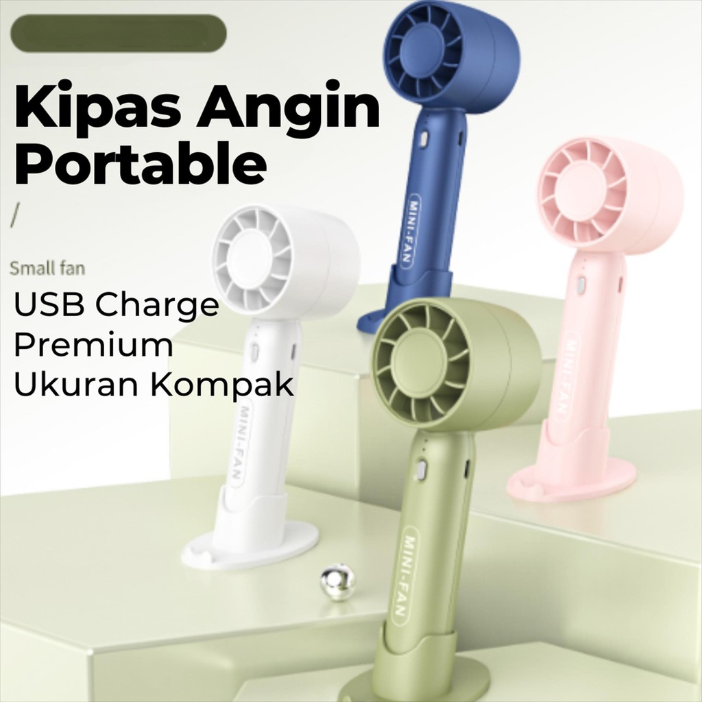Kipas Angin Portabel - Portable Mini Fan - USB Rechargeable - Kipas Angin tangan - Kipas tangan - Tu