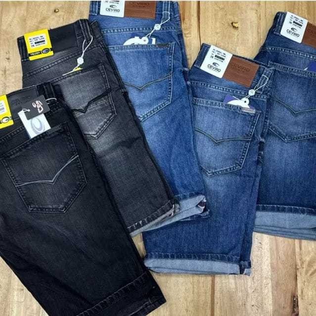[CEVIRO] Celana Jeans Pendek Pria Ceviro Original 100% /motif polos dan sobek