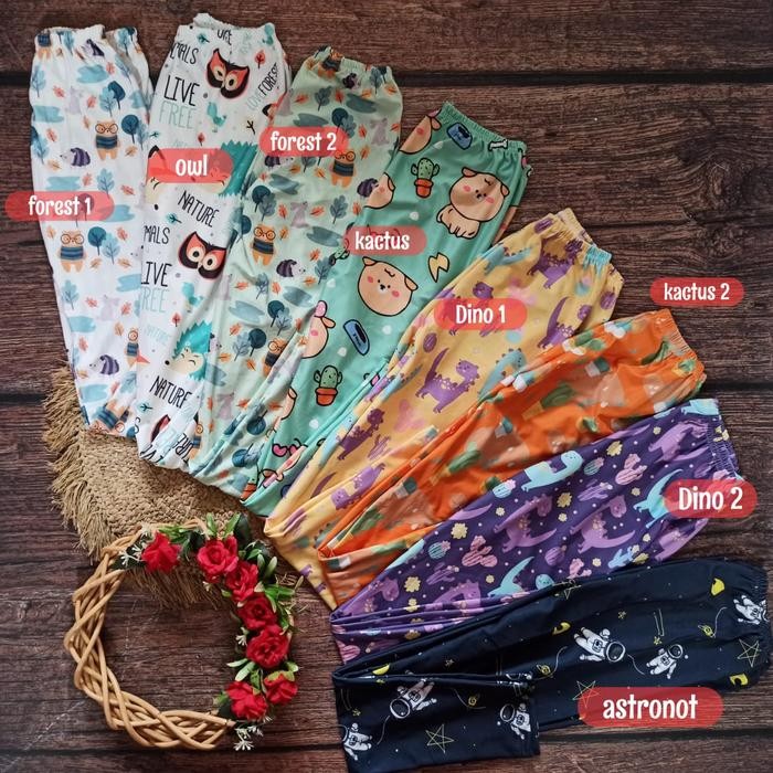 BEST SELLER Legging Anak Perempuan Motif Inoel Kids Size L. XL. XXL - L 5 pcs