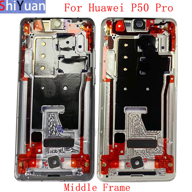 Housing Middle Frame LCD Bezel Plate For Huawei P50 Pro Phone Metal LCD Frame Replacement Parts