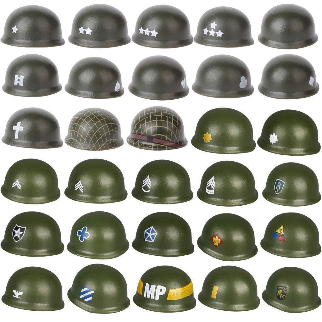 WW2 Military US Solers Helmets Buig Blocks Army Accessories Bricks Toys Boys Gift