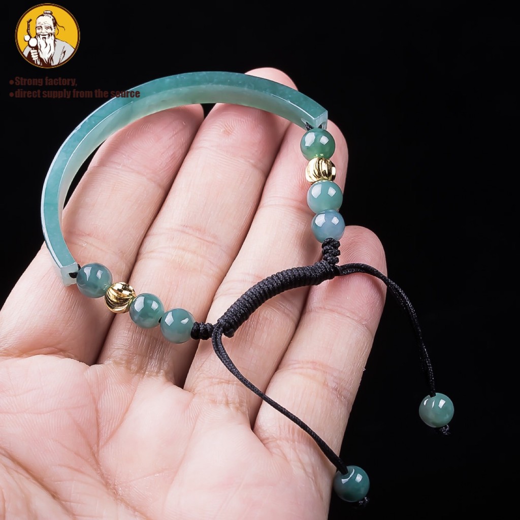 Natural A jadeite, gelang air biru, perhiasan fashion tipe es.