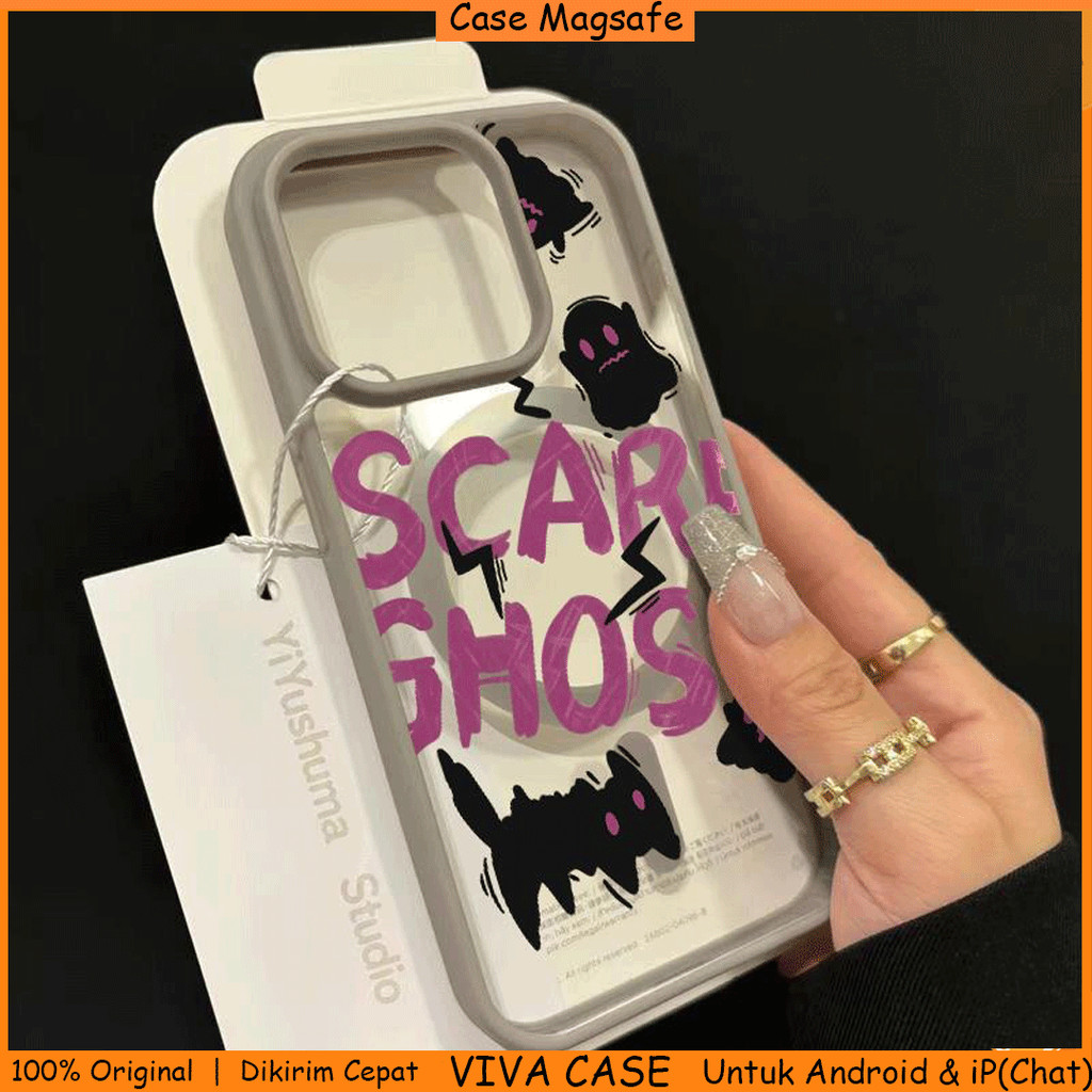 Casing Magsafe iPhone Transparan Clear Case Frame Hitam Abu Slim Softcase untuk iPhone X XS XR XS Ma
