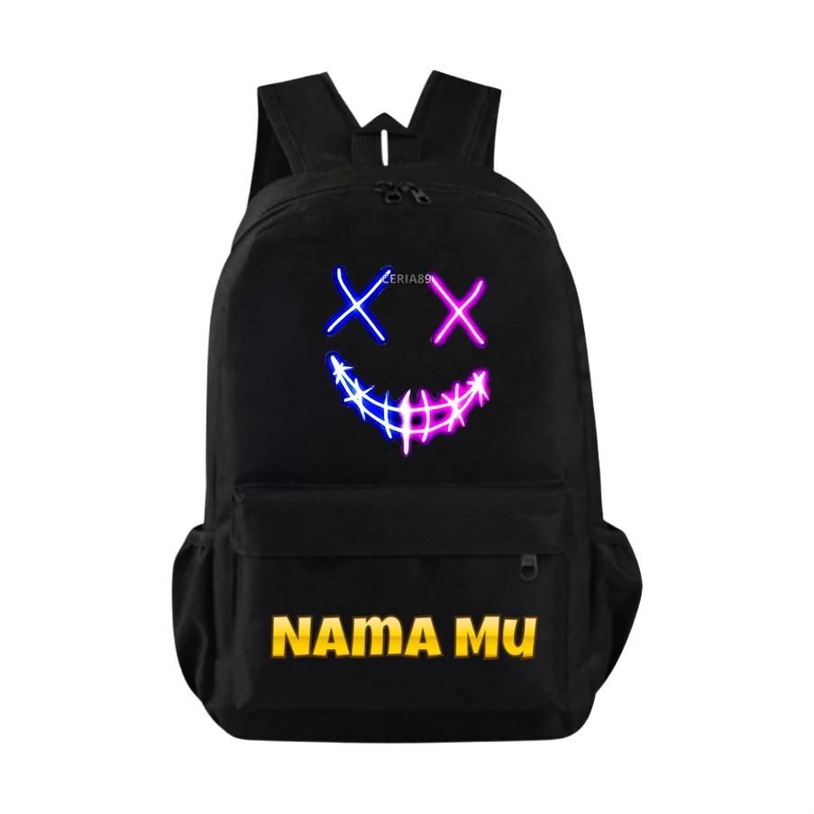 Tas Ransel Smile Mata Menyala Custom Nama, Import Anti Air, Sekolah Anak TK SD, Lucu Imut, Trendy Ke