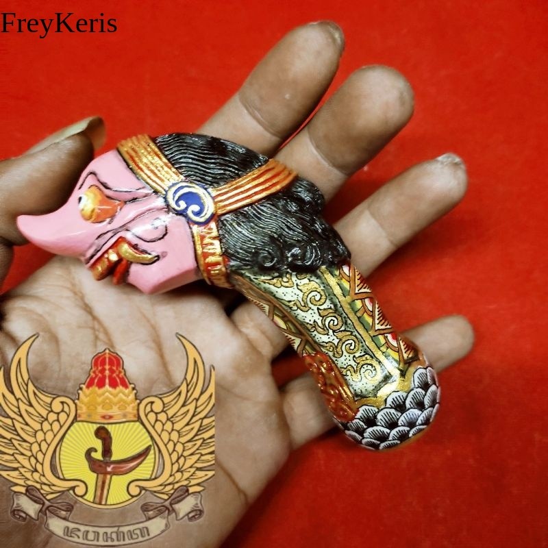 Deder / Gagang Keris Ukir Model Rojomolo Finishing Full Sunggingan Spesial FR15