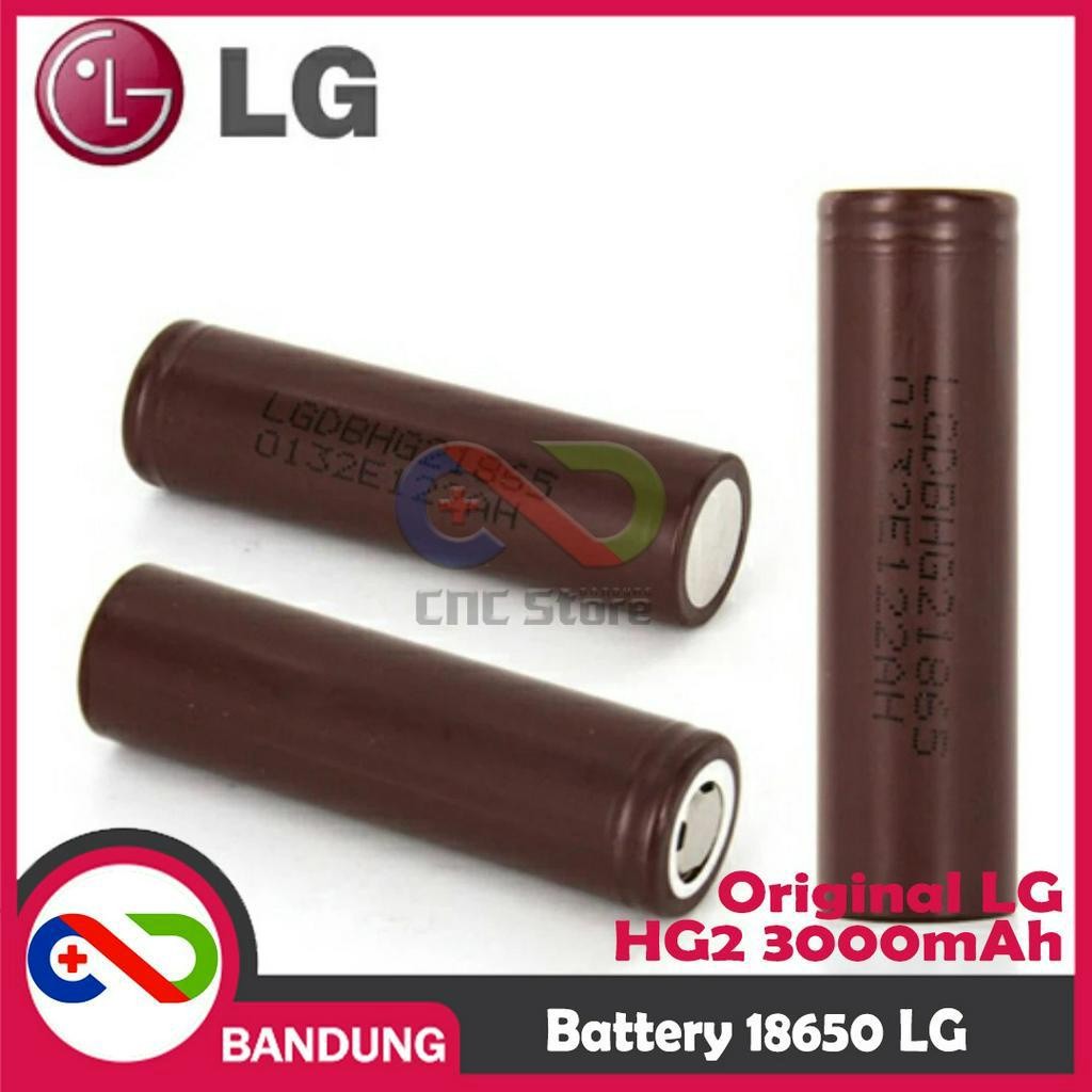 Original LG HG2 18650 LiMn 3000mAh Baterai Vape
