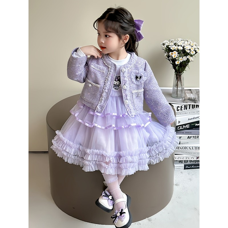 Okids COD Set Rok Kuromi Gauze, Anak Perempuan, Rok Gaya Chanel
