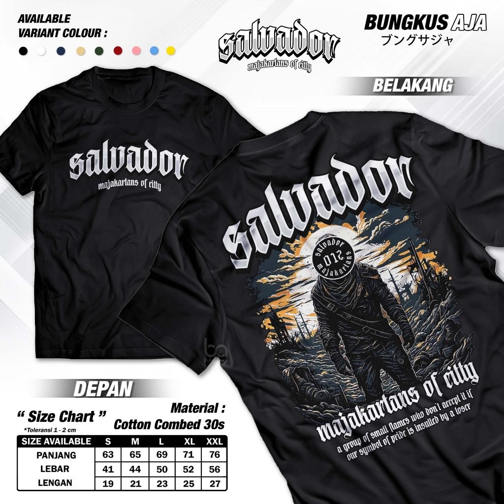 LuckyStore Kaos Salvador Majakartans Of City - Baju Distro Netral Salvador Viral The Gangster
