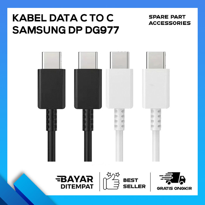 KABEL DATA USB C TO C MODEL EP-DG977 BLACK WHITE 1 METER ORIGINAL