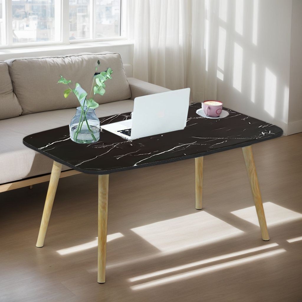 Meja Kopi Minimalis Modern Motif Marmer 60x110 Cocok untuk Ruang Tamu & Ruang Kerja