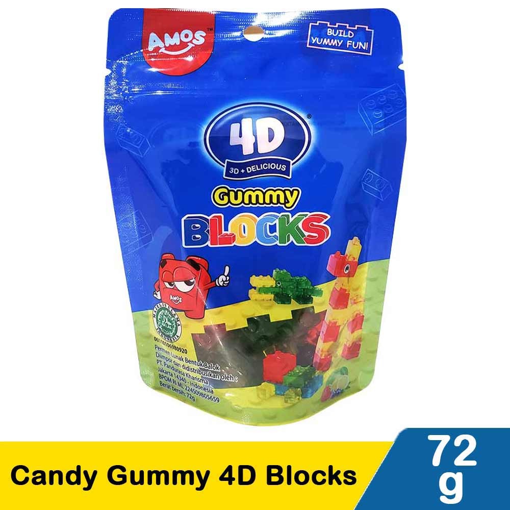 AMOS CANDY GUMMY 4D BLOCKS  72g