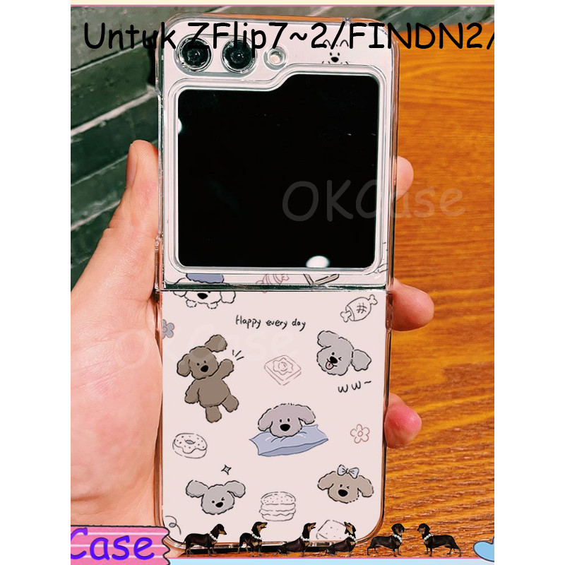 Casing HP Lipat Samsung Z Flip & OPPO N Flip Aesthetic Elegan | Z Flip 7 6 5 4 3 2 F7070 F711 W23 W2