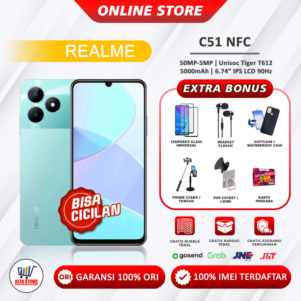 Realme C51 NFC ram 4/128gb c51NFC ram 4/64gb Garansi Resmi