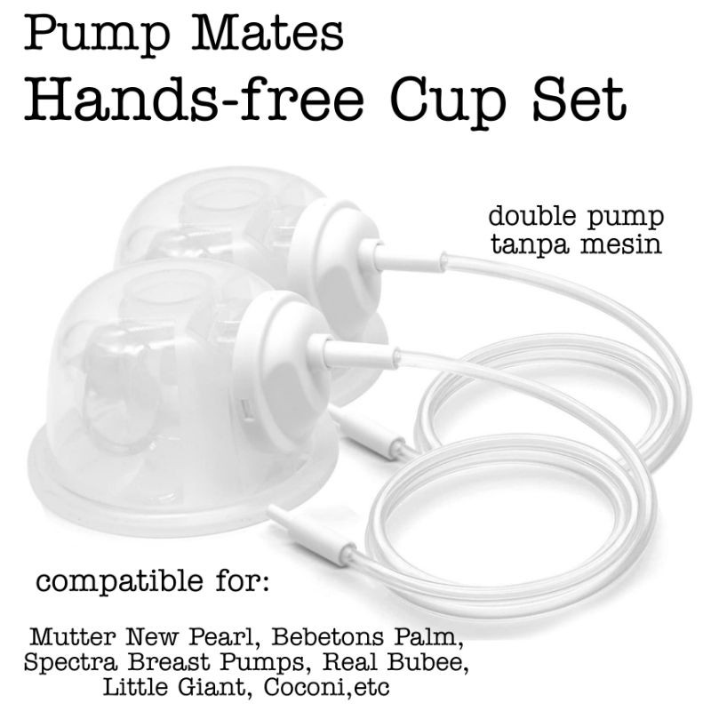 TERLARIS Pump Mates Handsfree Cup Set Double Pump - Collection Cup Handsfree Double untuk Pompa ASI