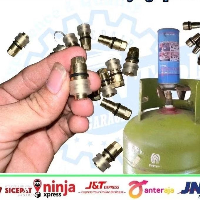 Alat isi ulang gas kaleng portable refil gas kaleng portable simpel botol Robinson