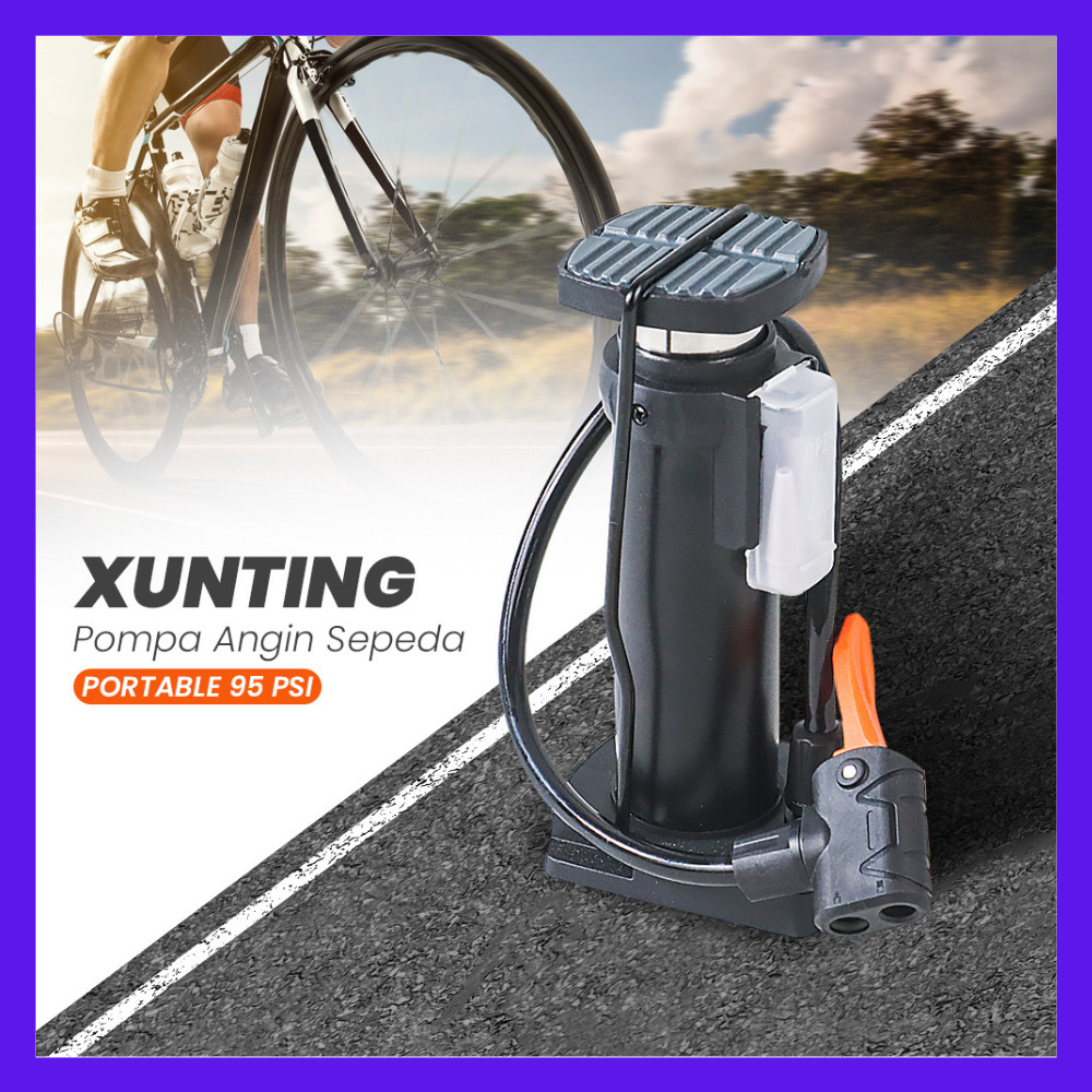 Piongpiaa - Pompa Angin Sepeda Serbaguna Portable Pump 95 PSI Pompa Angin Injak Pompa Kaki Foot Pump