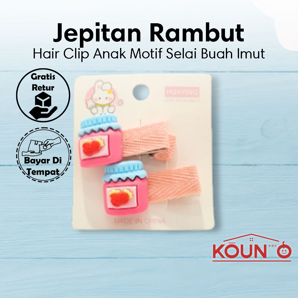 Jepitan Aksesoris Rambut Strawberry Lucu Jepitan Rambut Cantik 1Set Isi 2 Jepit Rambut Karakter Sela