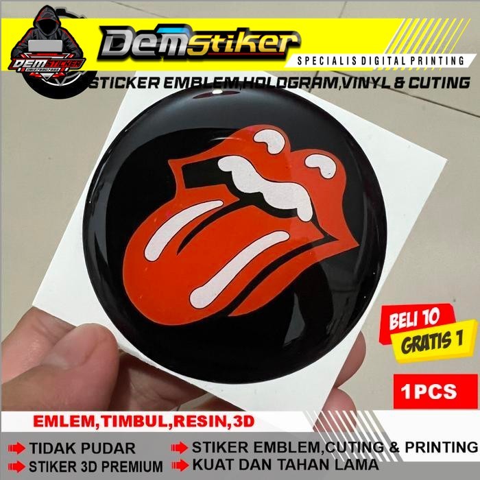 Stiker Timbul Rolling Stones