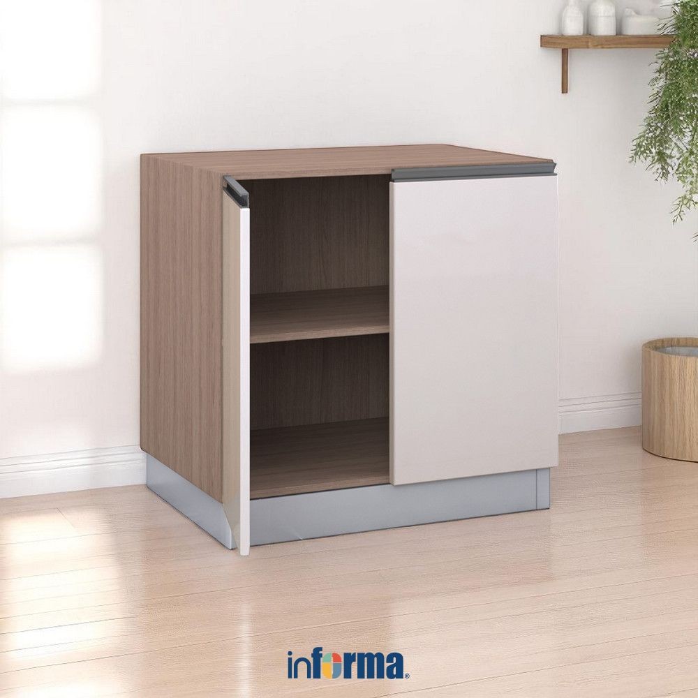Informa 80 cm Ilsa Kabinet Bawah Dapur 2 Pintu - Cokelat Lemari Kabinet Dapur Serbaguna Kitchen Stor