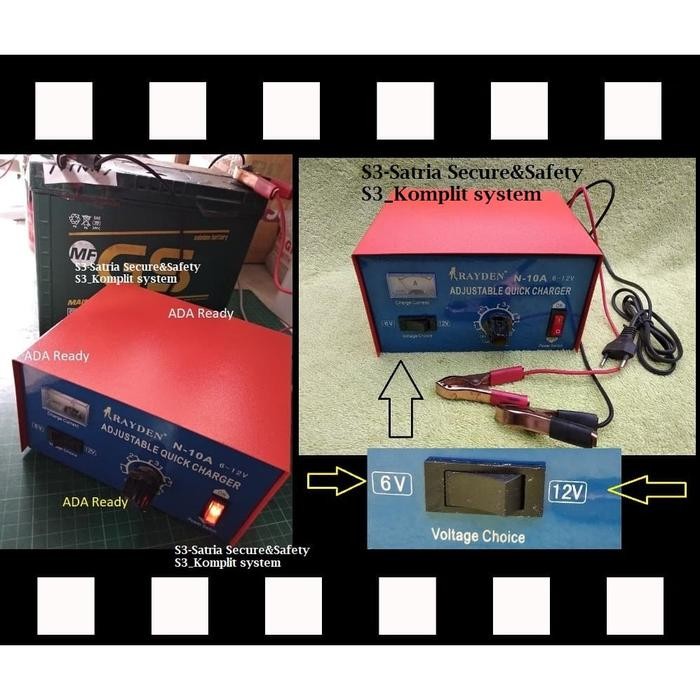 RAYDEN 10A CHARGER AKI 6V & 12V QUICK CHARGER / CHARGER AKI CEPAT