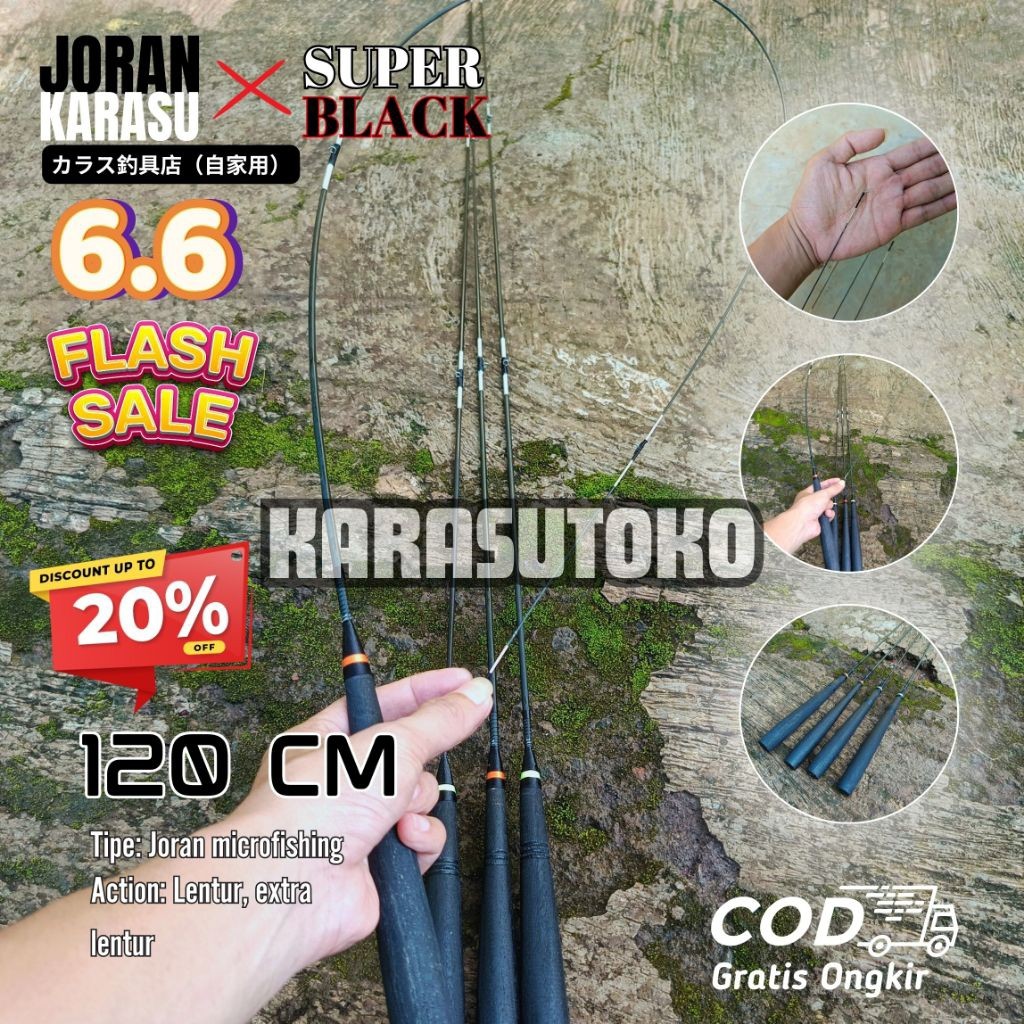 [FLASH SALE] Joran Set Wader 120cm (KAYU HITAM "UU") – Fiber Solid | Gagang Kayu Hitam Anti Air | Ri