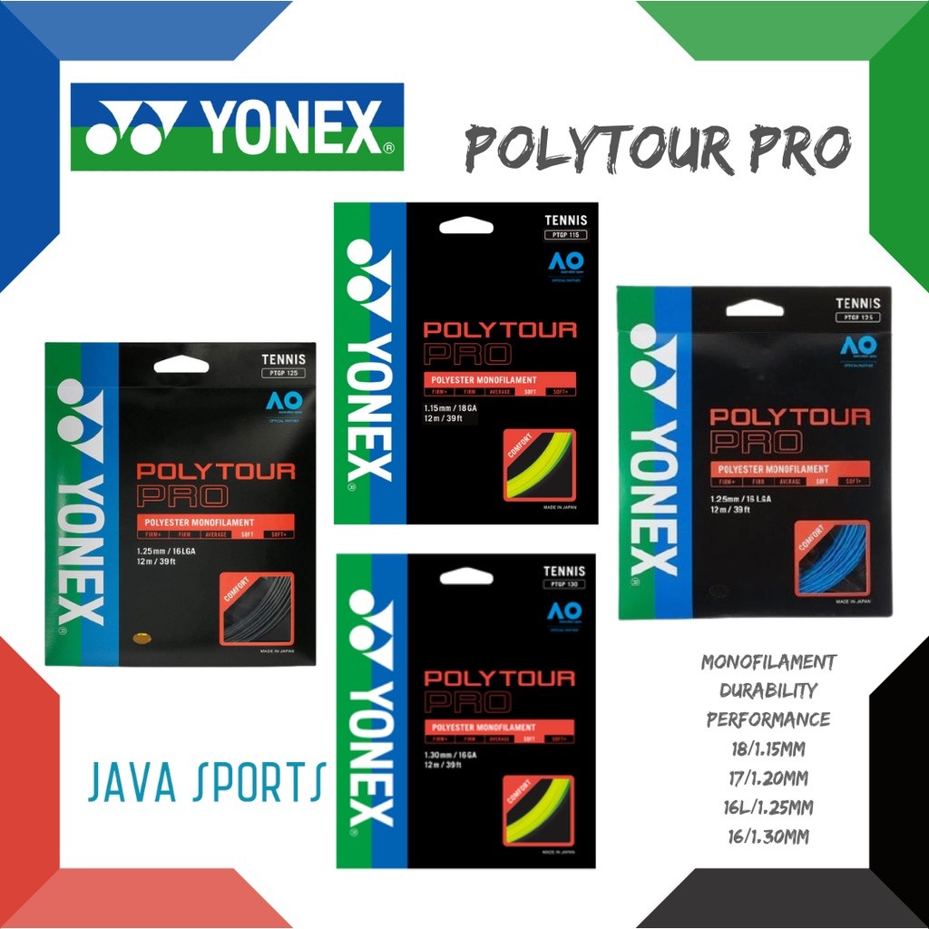 Senar Raket Tenis Yonex Polytour PRO | Monofilament | Durability |