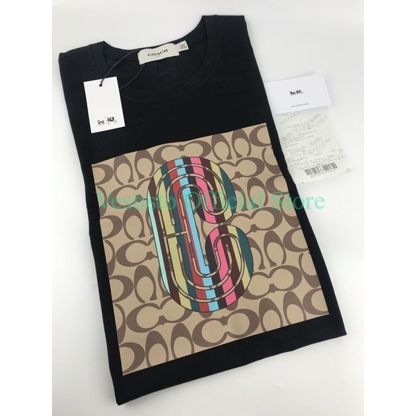 Kaos COACH Unisex Signature C Canvas – T-Shirt COACH Premium Original Quality Real Pic