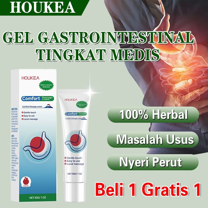 Gel Perut & Pencernaan 30g – Rumput Laut Merah + Mint, Turunkan Asam Lambung, Kembung & Nyeri Usus, 