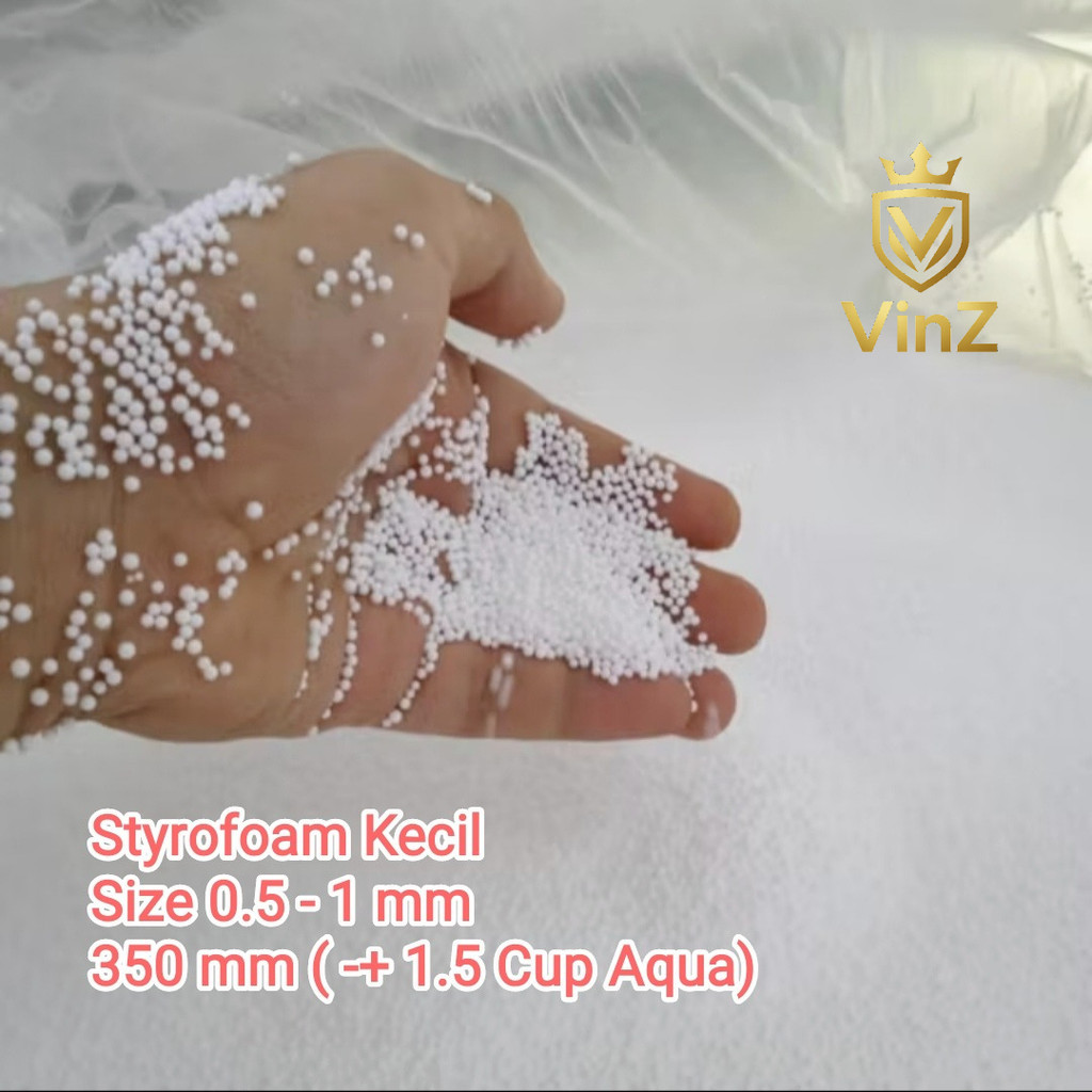 Gabus Butiran Styrofoam Kecil diameter 1 mm 350 ml halus Maket Salju