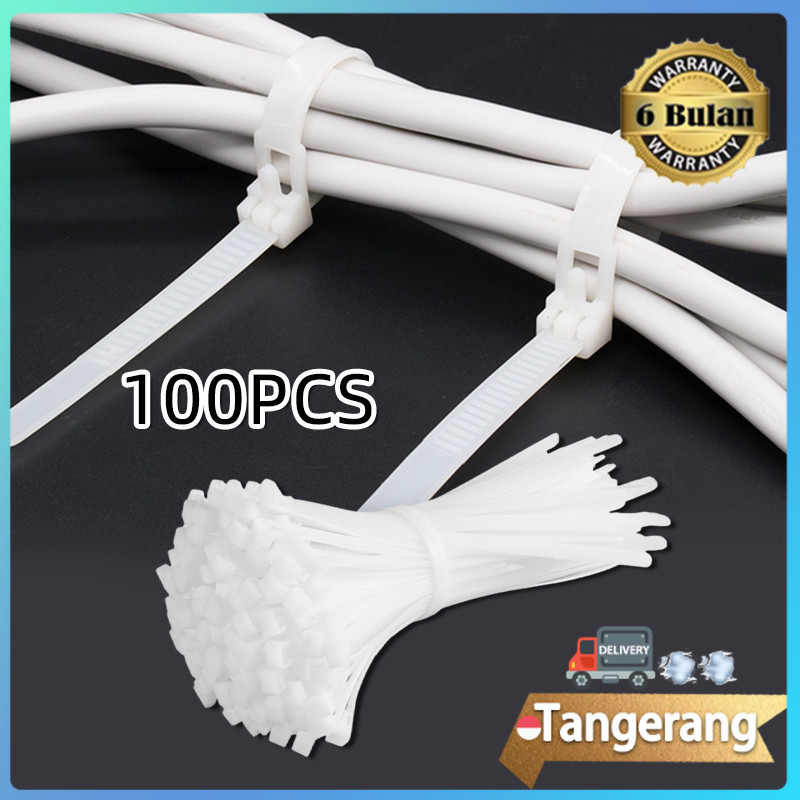 100pcs Kabel Ties Zip Cable Organizer Reusable / Kabel Ties Reusable / Tali Pengikat Kabel Bisa Dipa