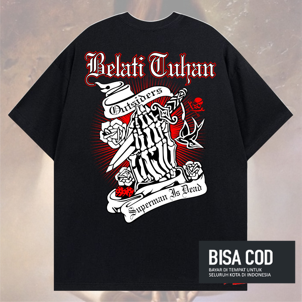 kaos lengan pendek hitam LADYROSE SUPERMAN IS DEAD SID pendek pria band original distro - TShirt pen
